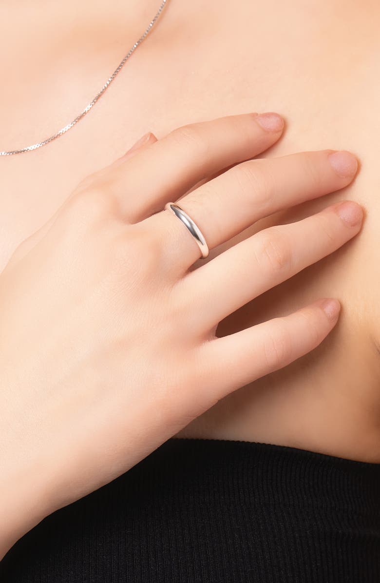 BEST SILVER Sterling Silver Dome Band Ring, Alternate, color, Silver