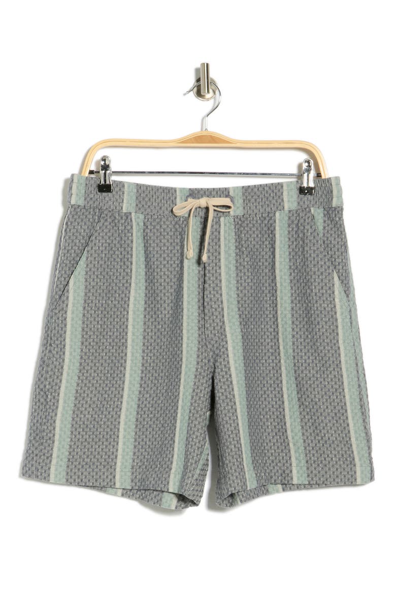 Stripe Cotton Dobby Drawstring Shorts, Alternate, color, NAVY STRIPE