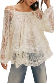 Free People Goldie Sheer Lace Top