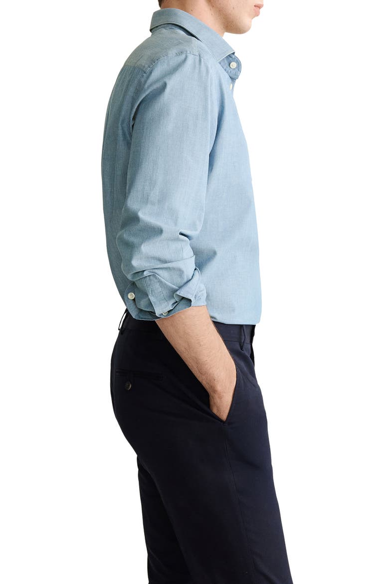 Slim Fit Cotton Button-Up Shirt, Alternate, color, BLUE