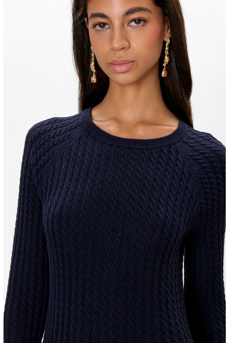 Ella Sweater Dress, Alternate, color, Navy