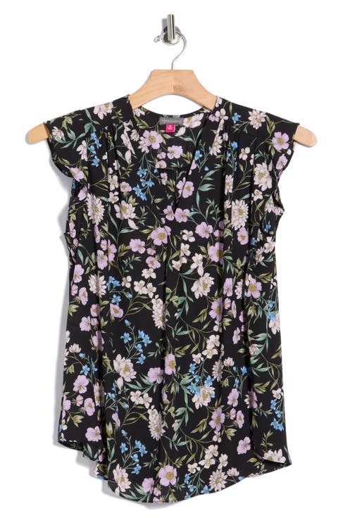 V-Neck Ruffle Sleeve Top (Plus)