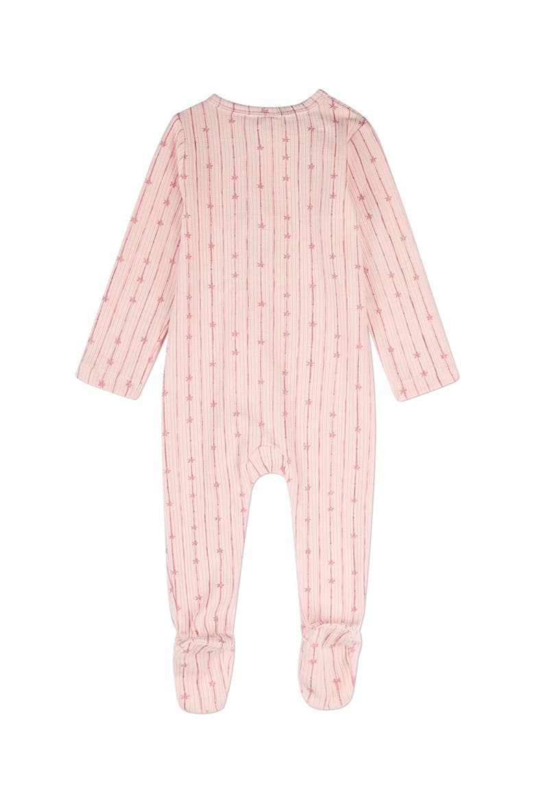 Baby Star Light, Star Bright Pointelle Footie, Alternate, color, Barely Pink