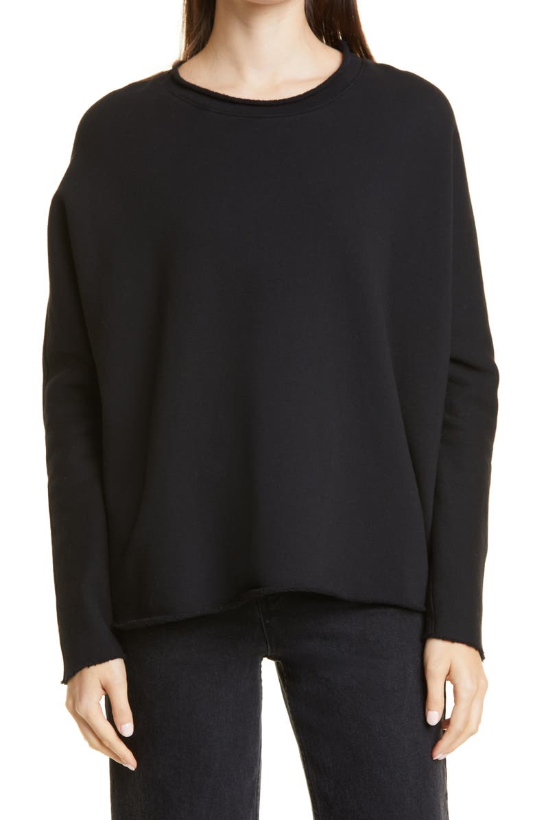 Frank & Eileen Anna Long Sleeve Capelet Sweatshirt, Main, color, Black