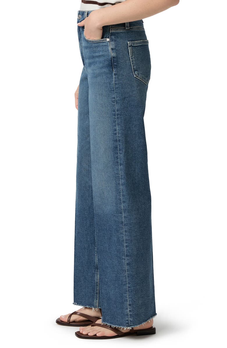 PAIGE Anessa Raw Hem High Waist Wide Leg Jeans, Alternate, color, Woolf