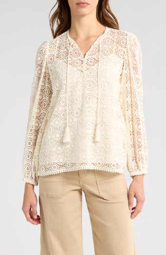 FRAME Cotton Crochet Top