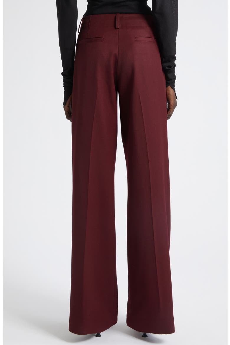 Halima Pleat Front Wool Blend Gabardine Pants, Alternate, color, OXBLOOD