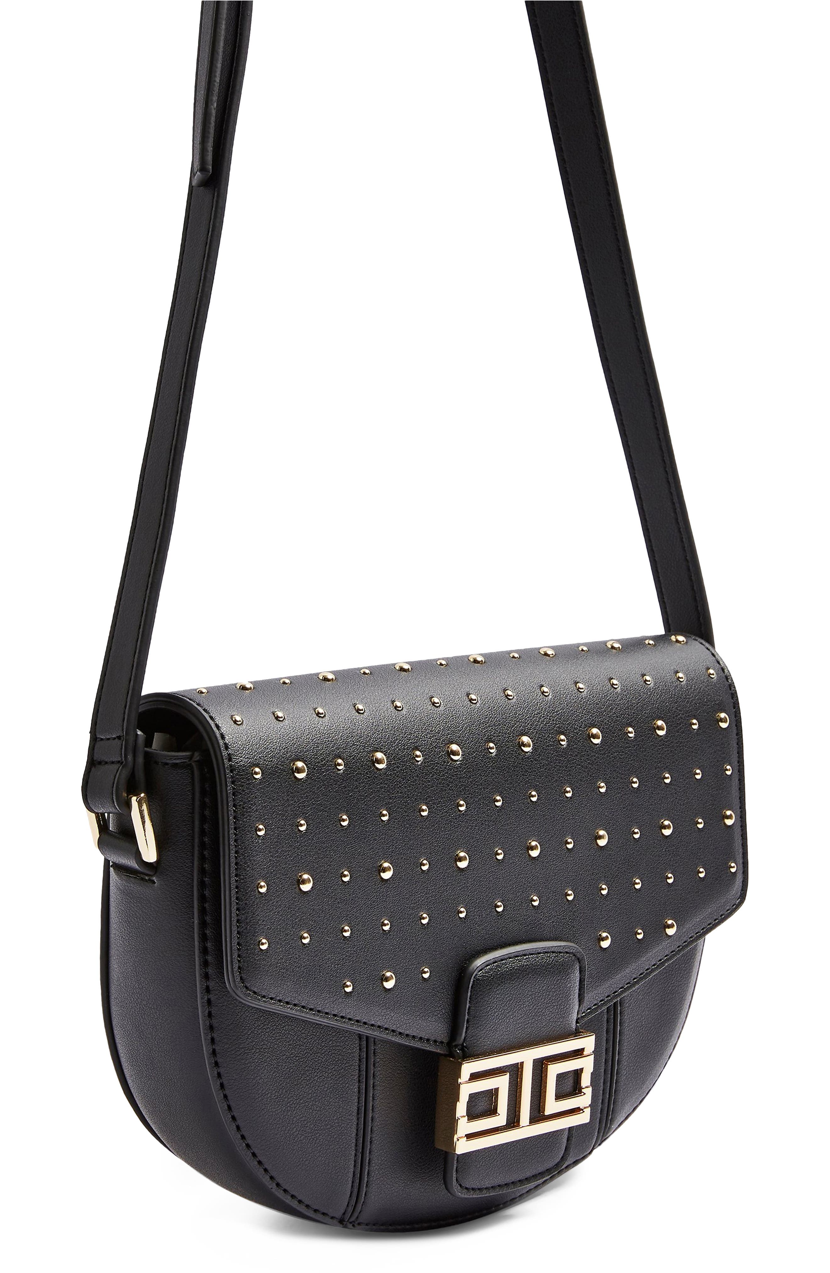 Topshop Brandu Faux Leather Shoulder Bag, Alternate, color, 