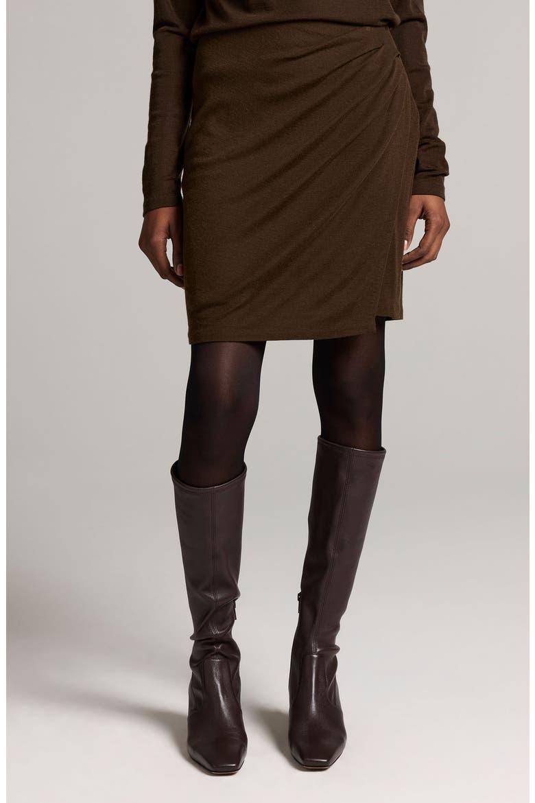 Side Drape Wool Blend Skirt, Alternate, color, PINEWOOD