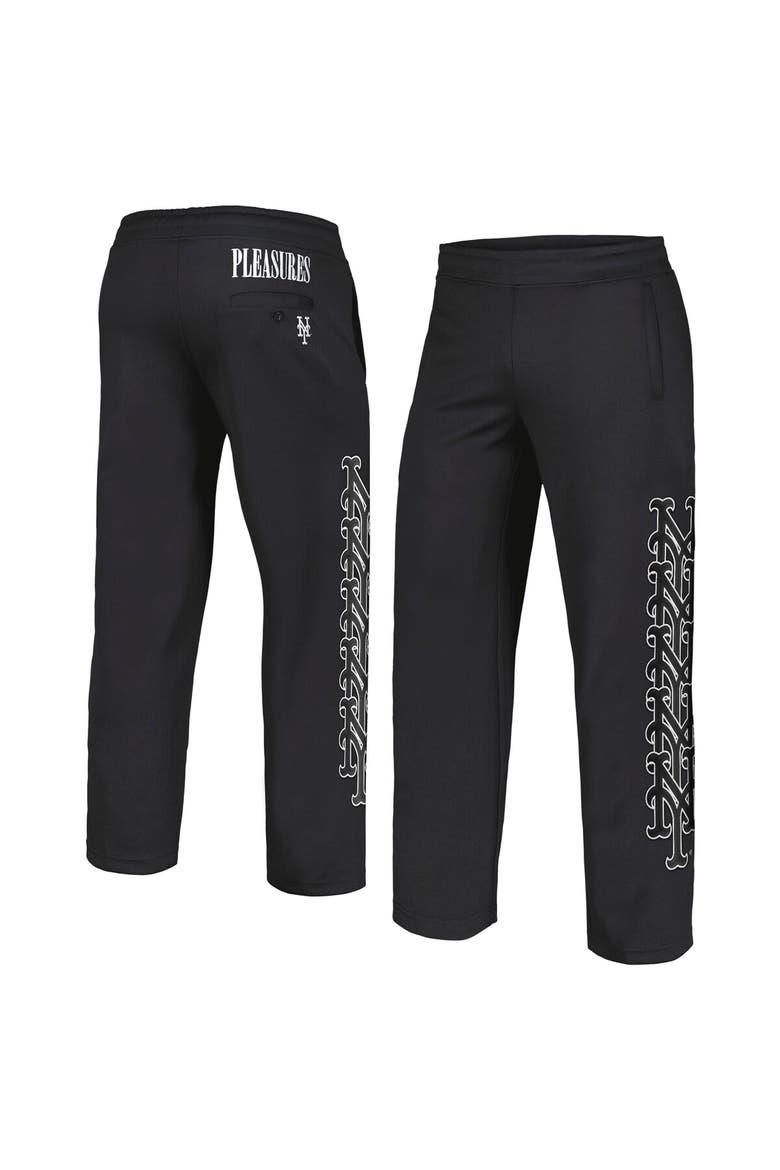 Men's PLEASURES Black New York Mets Pitcher Track Pants, Main, color, Black