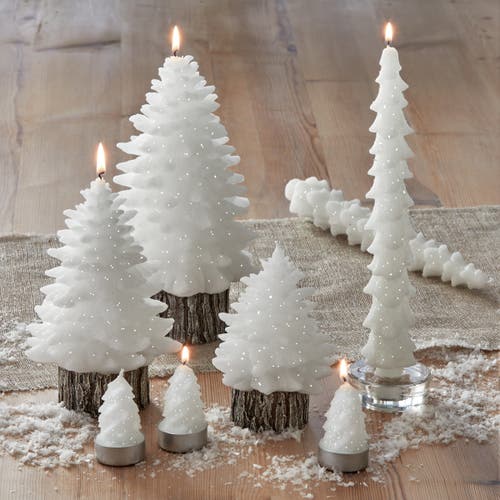 Tag Spruce Med Rustic Tree Candle White Wax 36hr Burn Time In White