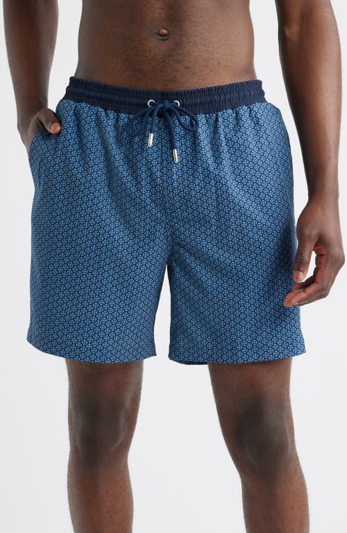 Stone Rose Medallion Geo Print Swim Trunks