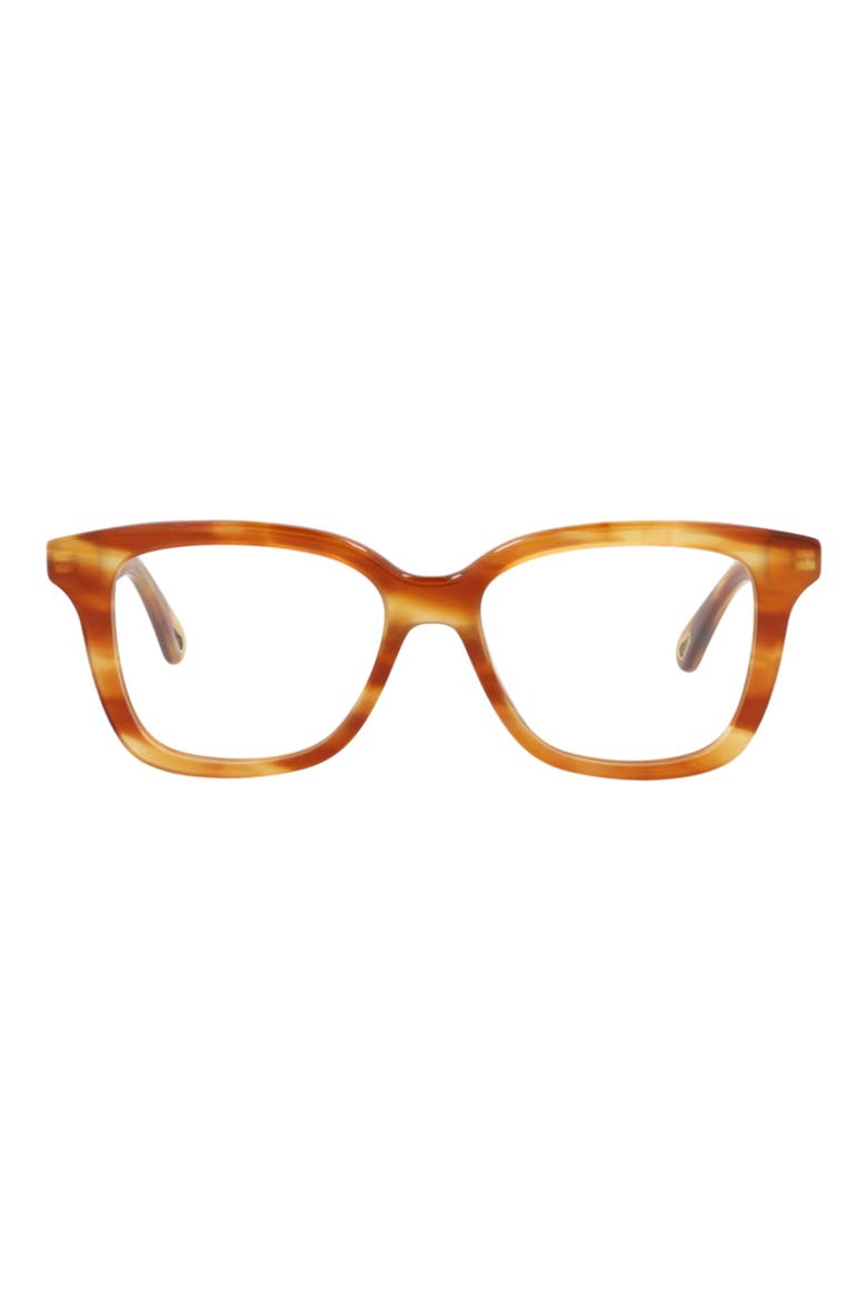 49mm Square Optical Glasses, Main, color, HAVANA HAVANA TRANSPARENT