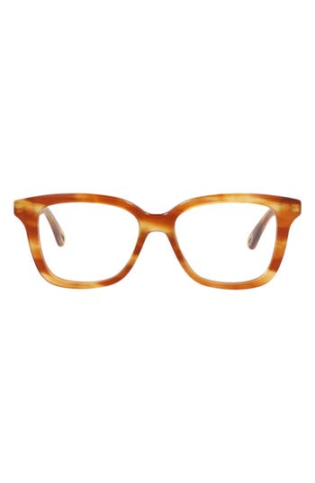 Chloé 49mm Square Optical Glasses In Brown