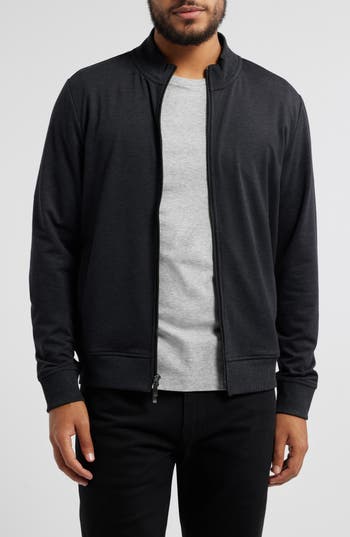 Robert Barakett Halton Melangé Stretch Full Zip Jacket In Black