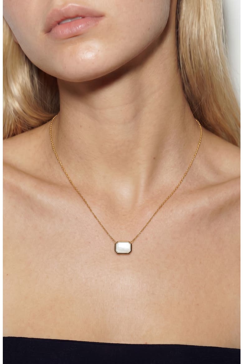 Mother-of-Pearl Pendant Necklace, Alternate, color, GOLD/ WHITE
