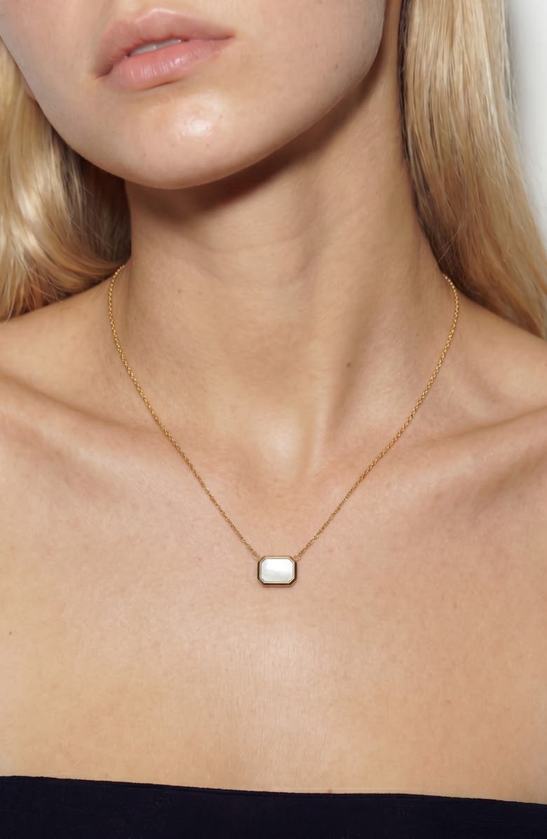 st. Moran Mother-of-Pearl Pendant Necklace, Alternate, color, Gold/ White