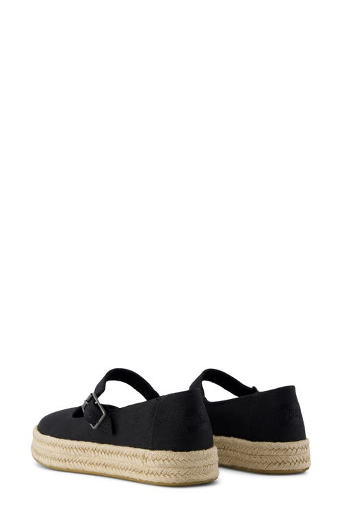 Toms Carolina Mary Jane Platform Espadrille Slipon In Black