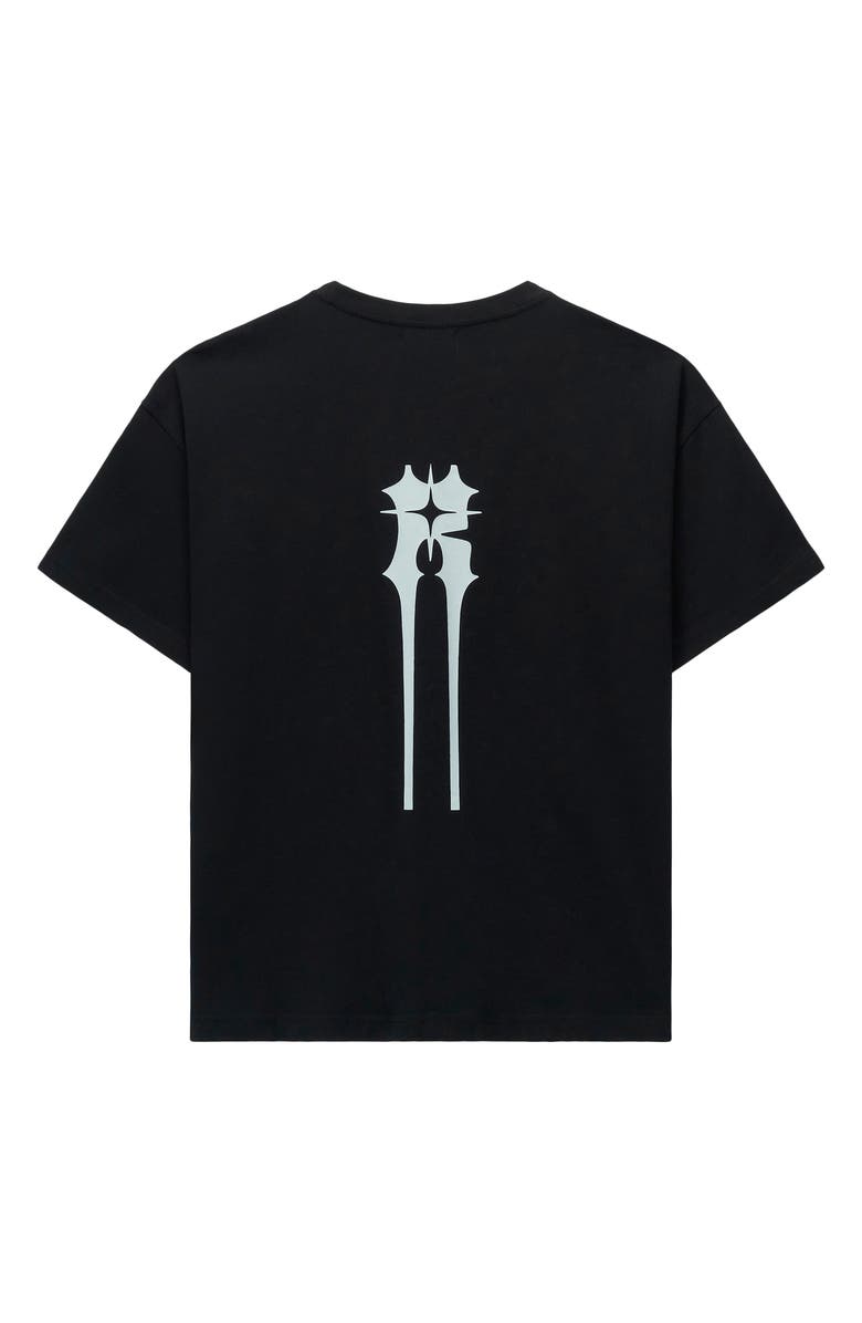 RtA Bastien Graphic Pocket T-Shirt, Alternate, color, Black Spiked R