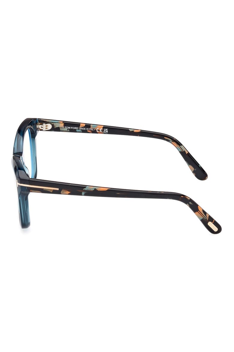 53mm Cat Eye Blue Light Blocking Optical Glasses, Alternate, color, AQUA / VINTAGE BLUE HAVANA