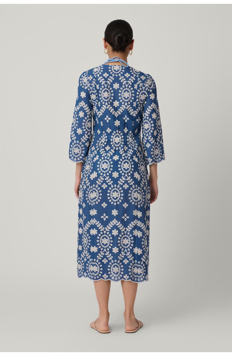 Shoshanna Cannes Embroidered Chambray Maxi Cover Up, Alternate, color, Chambray