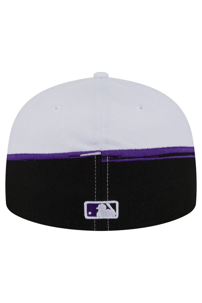 Men's New Era  Black/White Colorado Rockies Paint Stroke 59FIFTY Fitted Hat, Alternate, color, Black