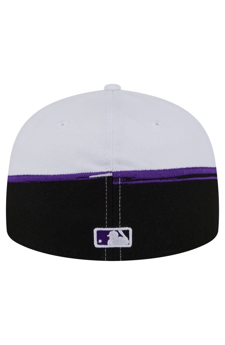 New Era Men's New Era Black/White Colorado Rockies Paint Stroke 59FIFTY Fitted Hat, Alternate, color, Black