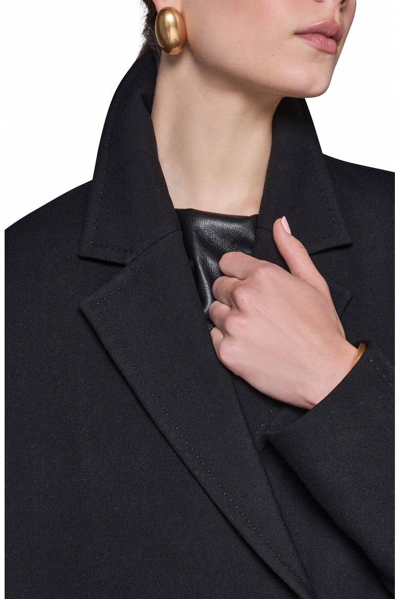 Double Breasted Slouch Coat, Alternate, color, BLACK