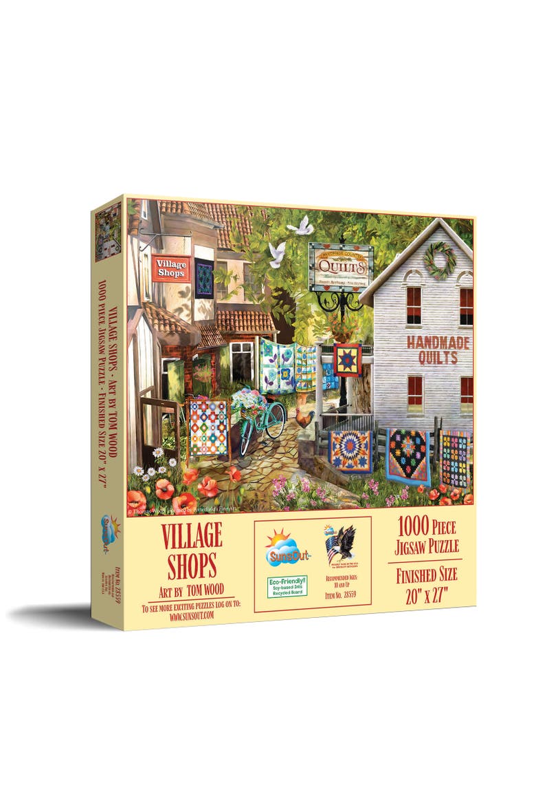 Village Shops 1000 piece Jigsaw Puzzle for Adults, Main, color, Multicolor