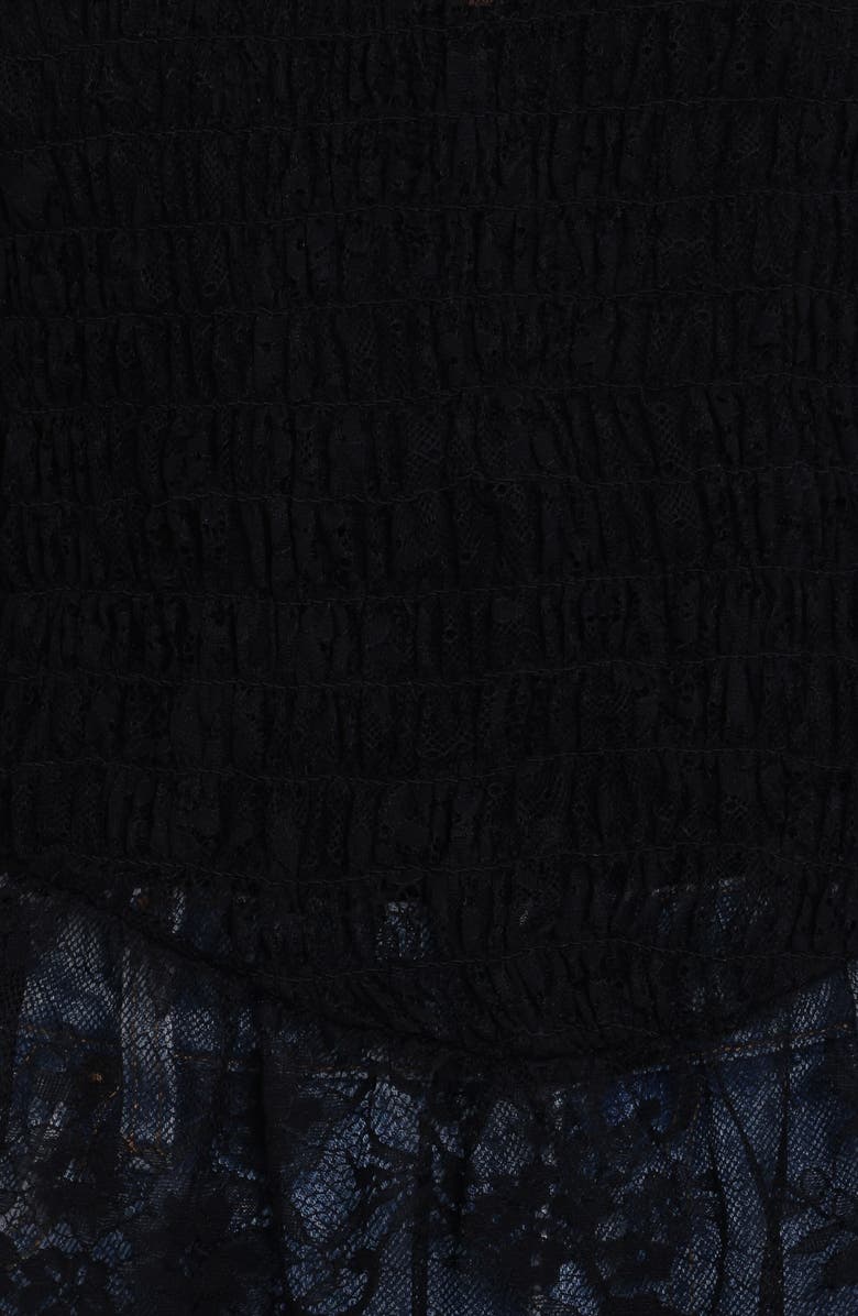 Petal & Pup Adeline Smocked Peplum Lace Top, Alternate, color, Black