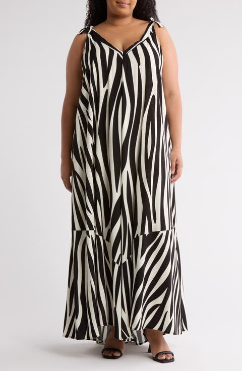 Elise Tie Strap Maxi Dress (Plus)