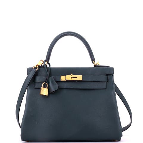 Kelly Handbag Green Evercolor with Gold Hardware 28