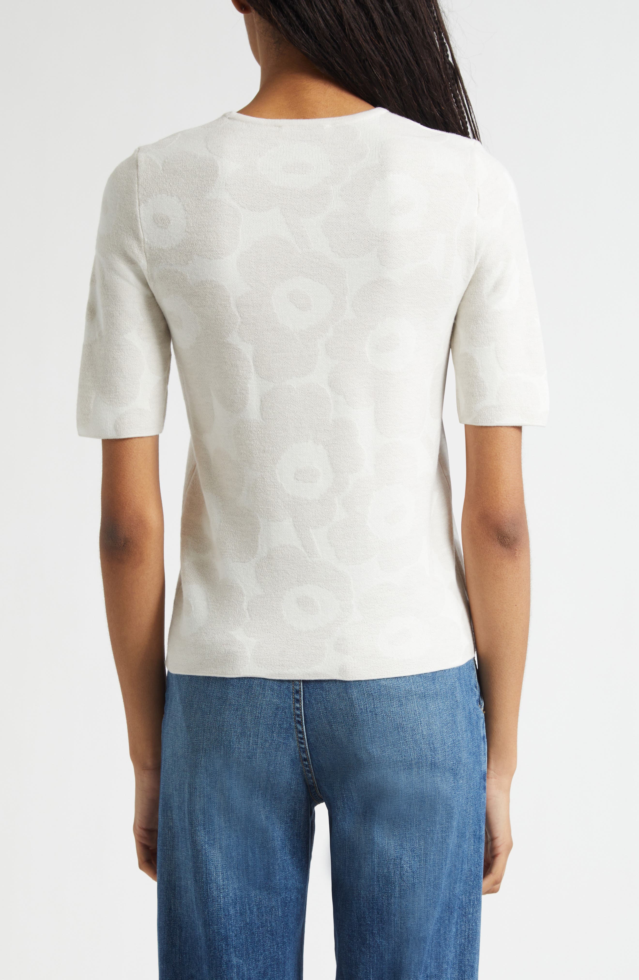 Kertya Unikko Jacquard Merino Wool Blend Knit Top - image 2