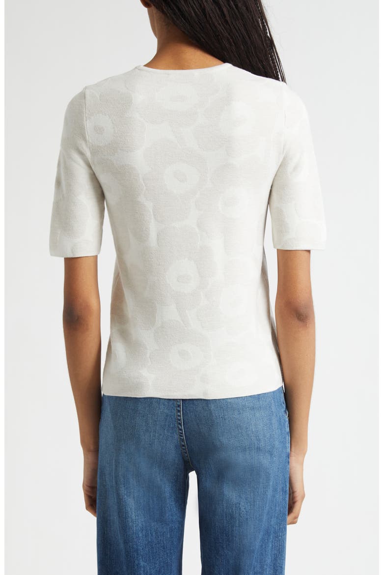 Kertyä Unikko Jacquard Merino Wool Blend Knit Top, Alternate, color, WHITE OFF WHITE