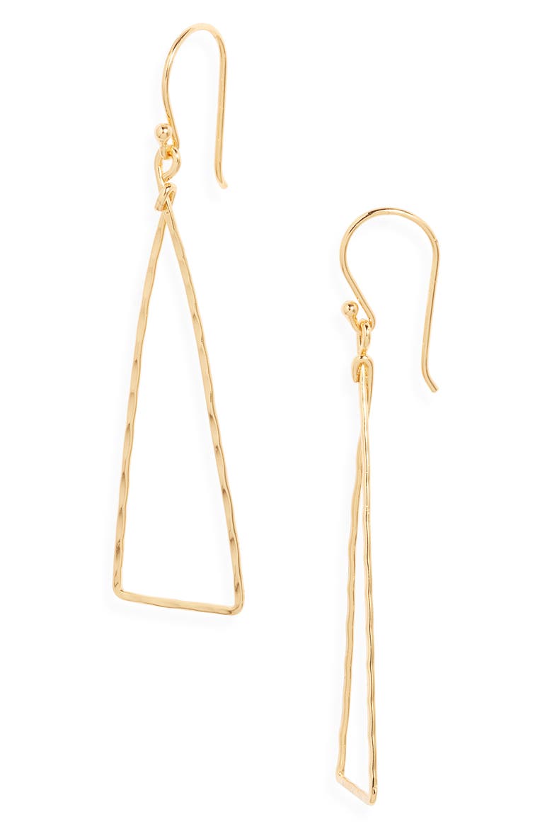 Estelle Triangle Drop Earrings, Main, color, GOLD