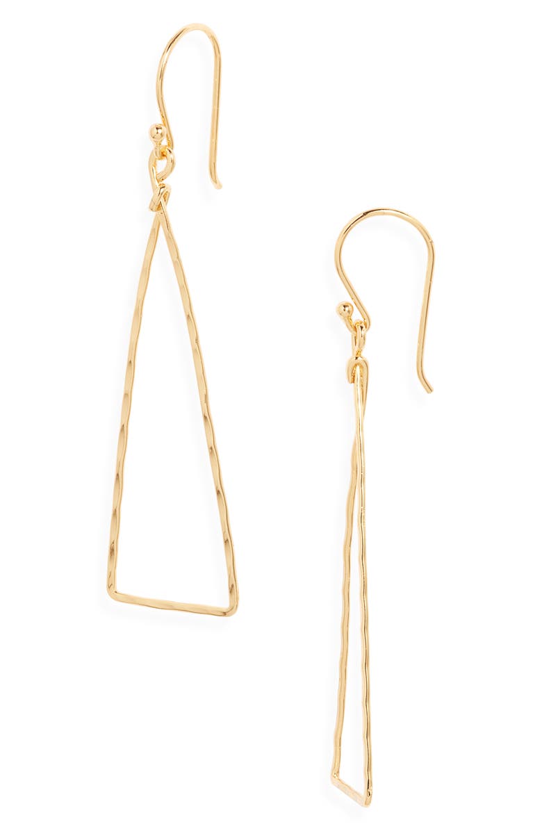 Kiara by Ki-Ele Estelle Triangle Drop Earrings, Main, color, Gold