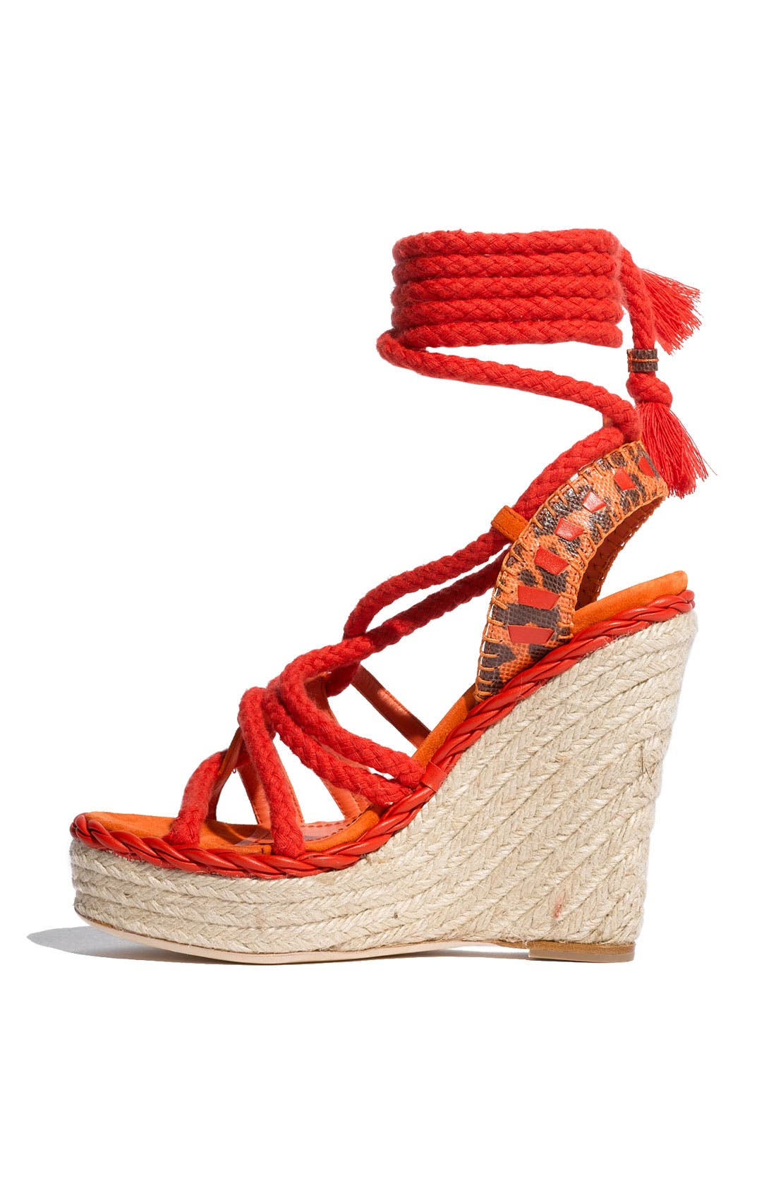 'Tahiti' Platform Wedge Sandal, Alternate, color, HIBISCUS