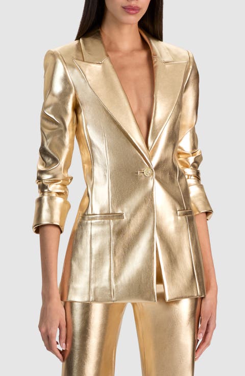 Burns Faux Leather Blazer