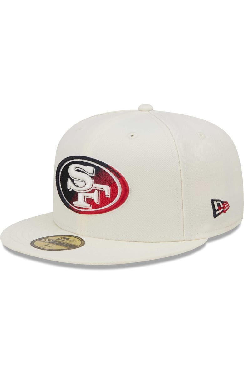 New Era Men's New Era Cream San Francisco 49ers Chrome Color Dim 59FIFTY Fitted Hat, Main, color, 