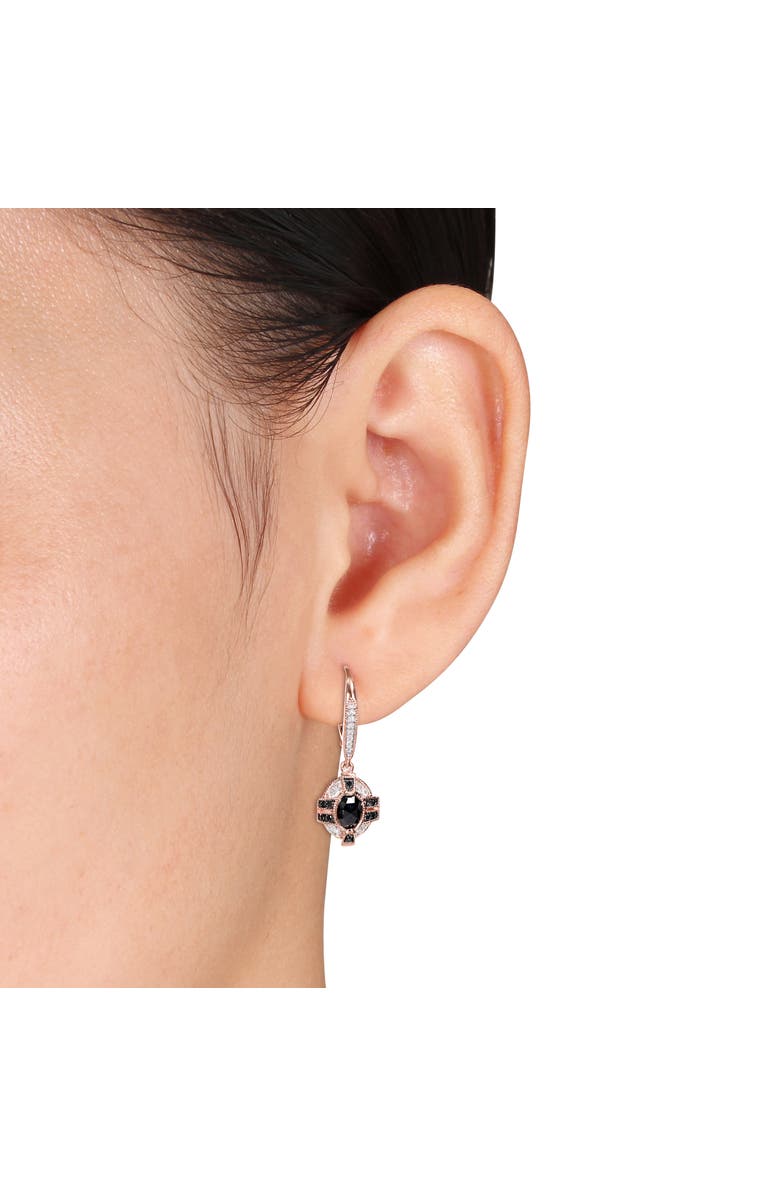 Julianna B. Black & White Diamond Halo Geometric Earrings 10k, Alternate, color, 