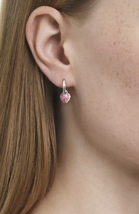Chroma Heart Hoop Drop Earrings