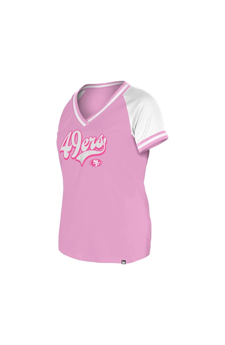 New Era Women's New Era Pink San Francisco 49ers Mommy & Me V-Neck T-Shirt, Alternate, color, Pink