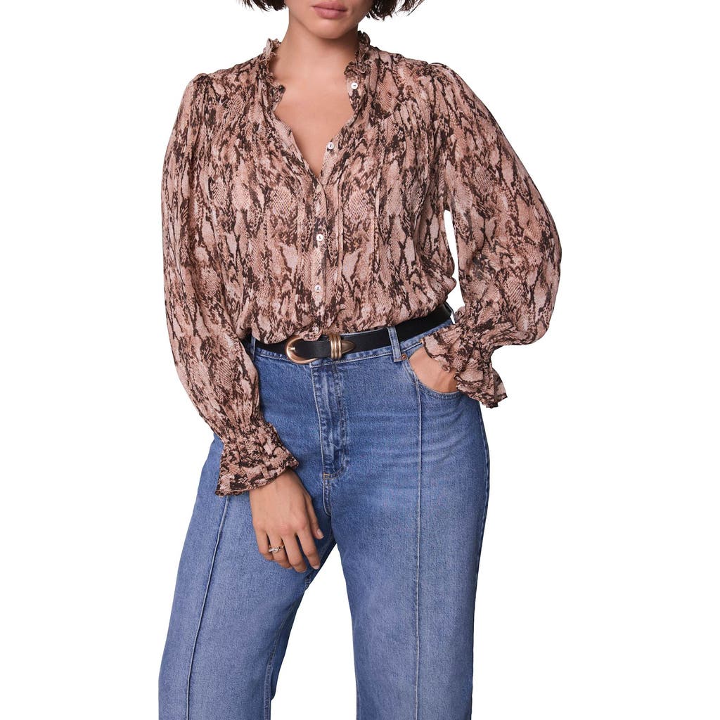 Mint Velvet Snake Print Blouse In Brown