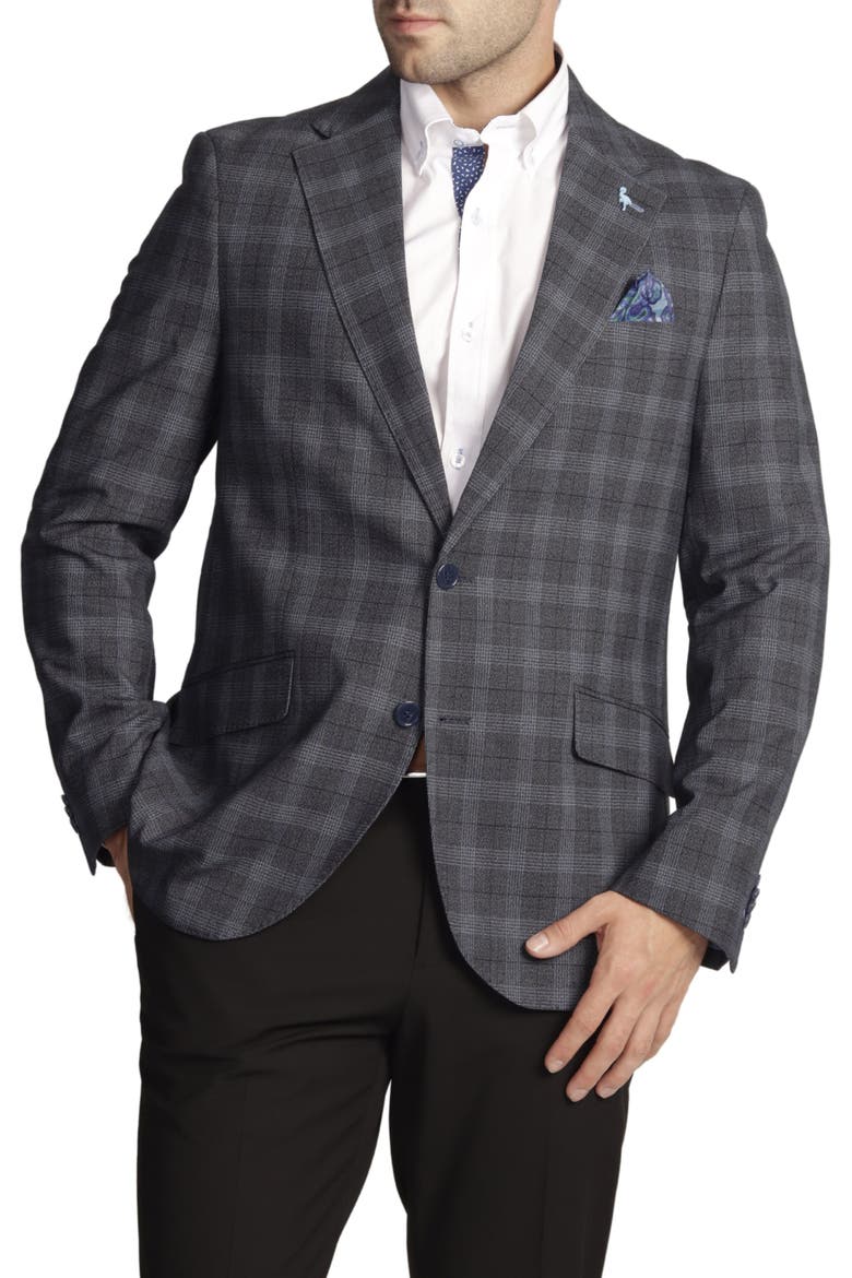 Signature Glen Plaid Sportcoat, Alternate, color, CHARCOAL