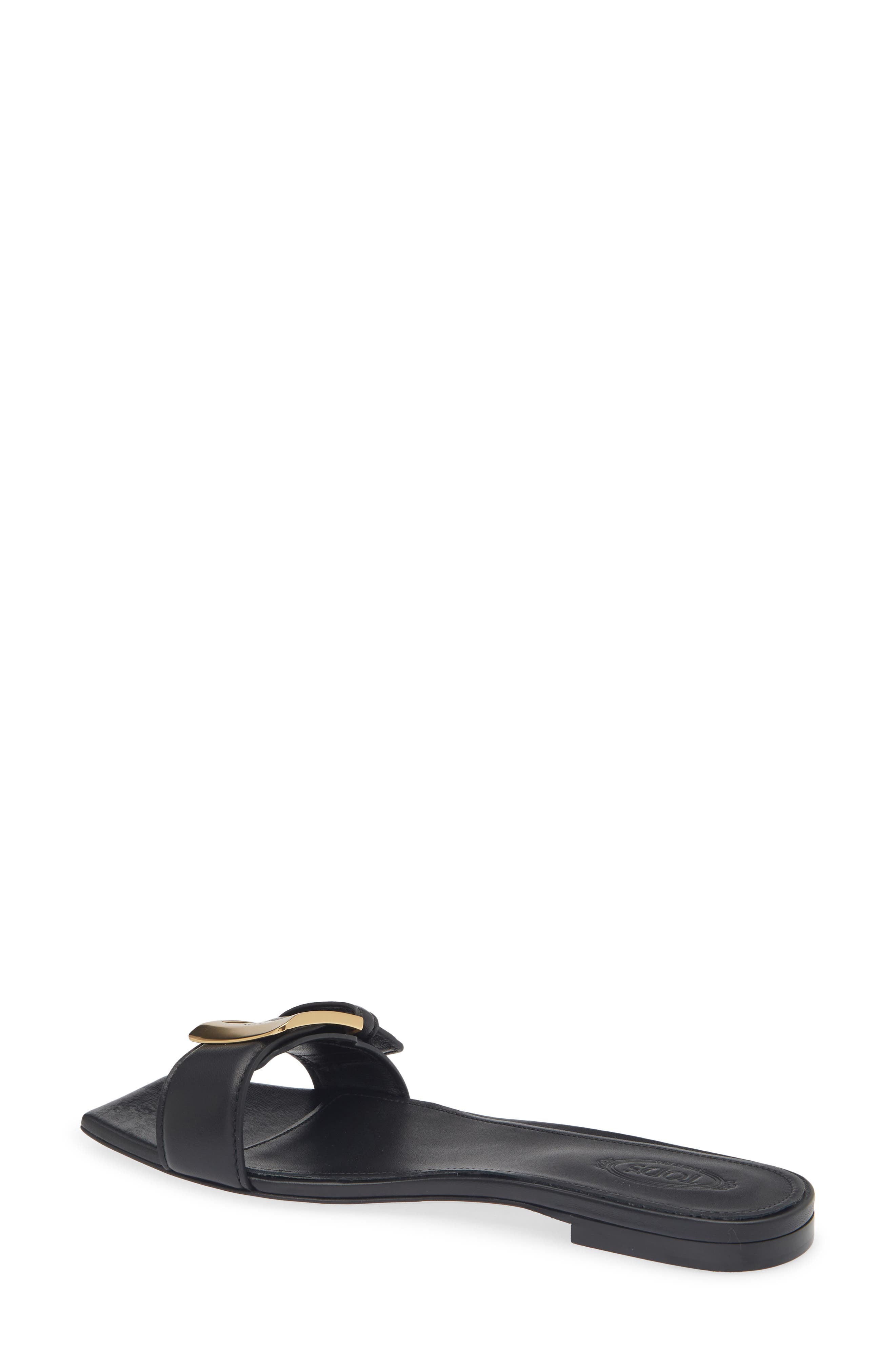 Tod's Buckle Slide Sandal, Alternate, color, Nero