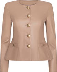 L'AGENCE Mariella Leather Blazer