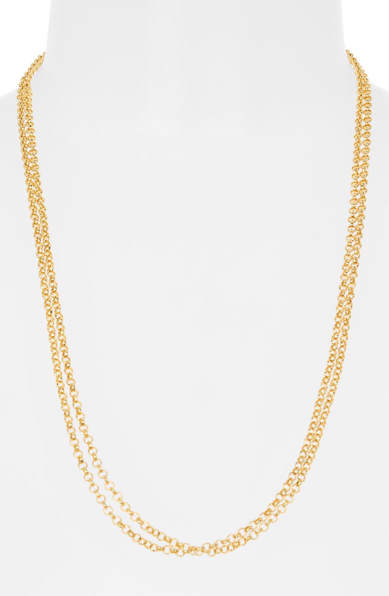 Argento Vivo Sterling Silver Double Chain Toggle Necklace, Alternate, color, Gold