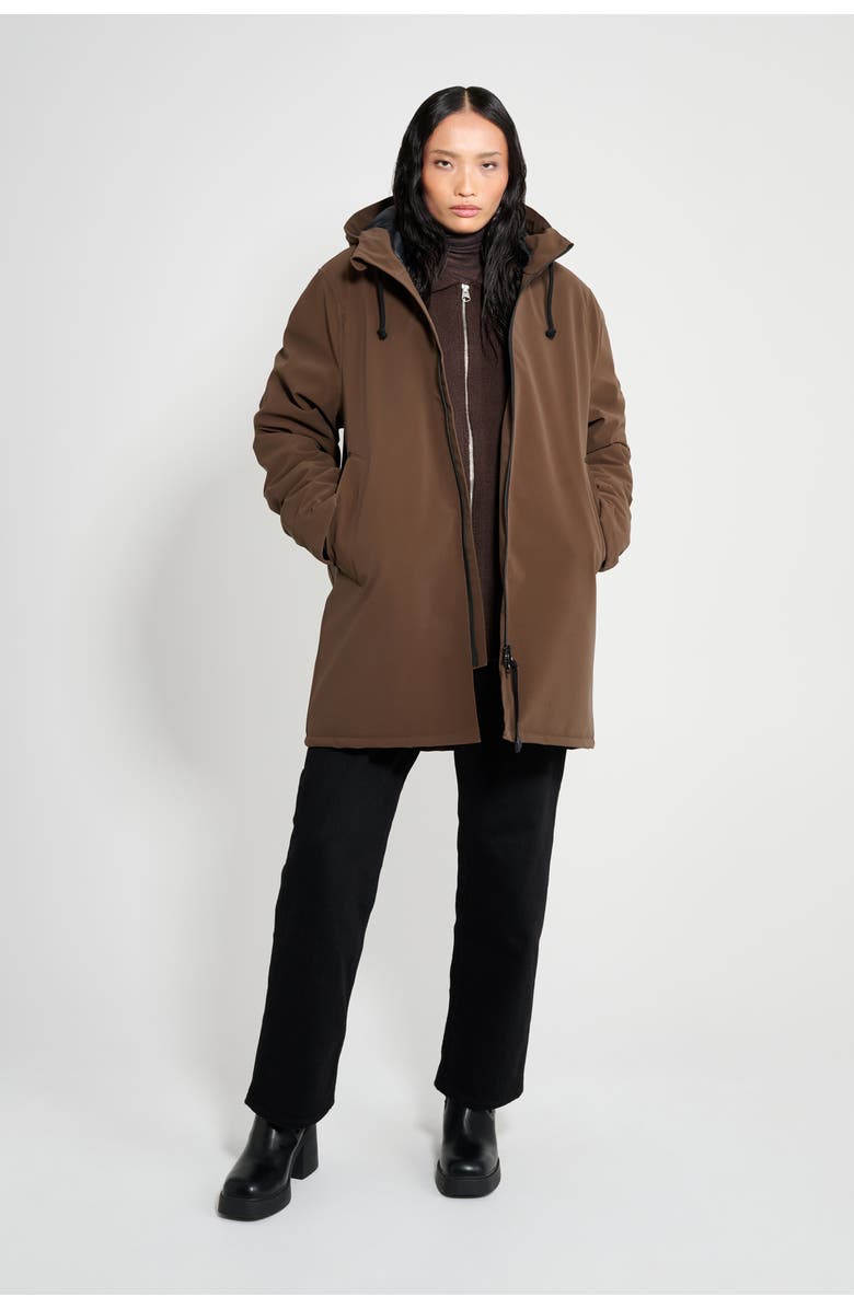Stutterheim Stockholm Matte Winter Coat, Alternate, color, Dark Brown