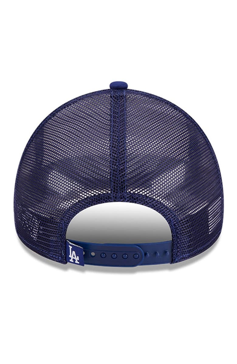 New Era Men's New Era White/Royal Los Angeles Dodgers Stacked A-Frame Trucker 9FORTY Adjustable Hat, Alternate, color, White