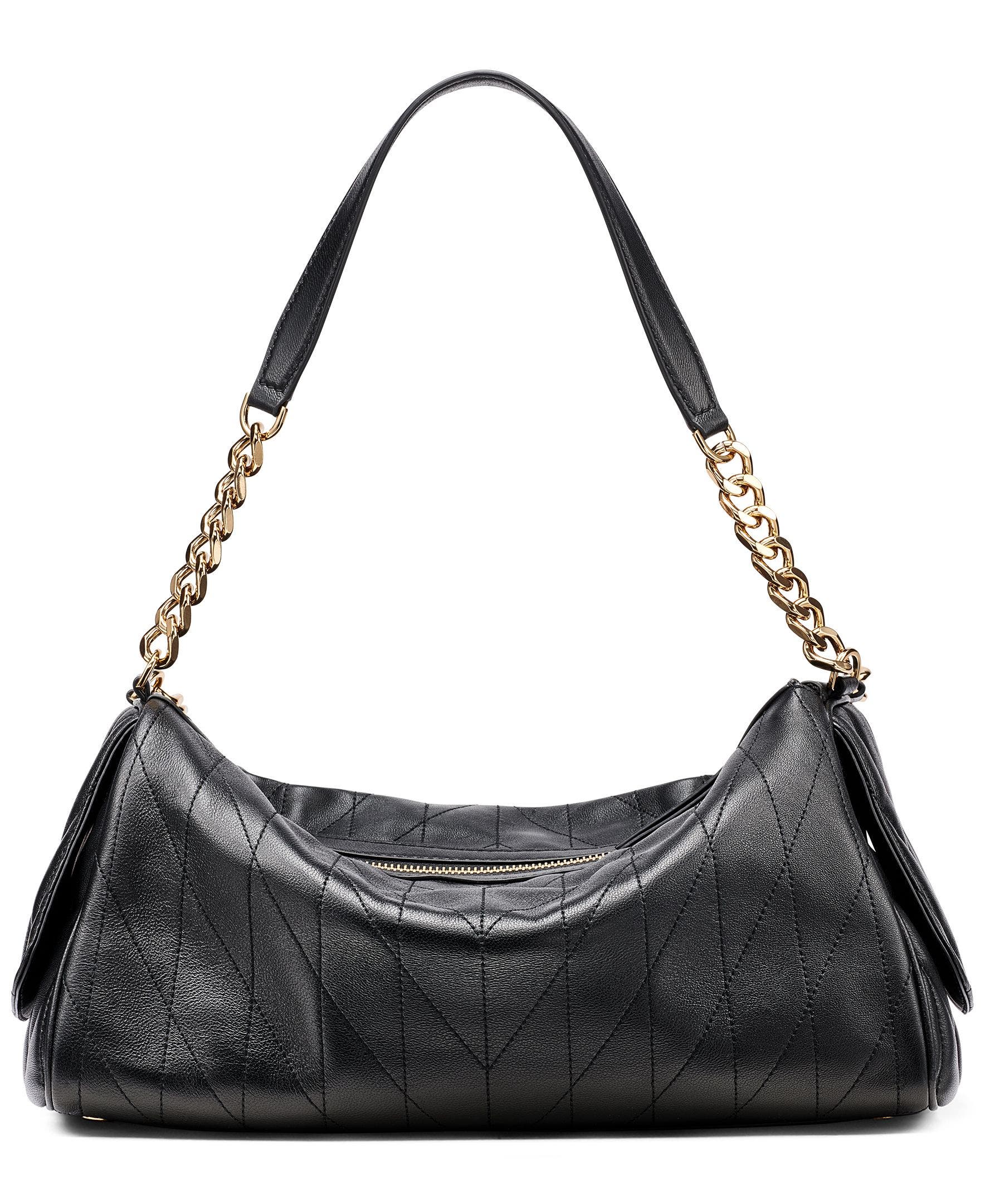 KARL LAGERFELD PARIS Lafayette Satchel, Alternate, color, Black/Gold